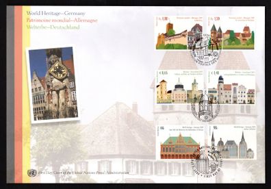 2009 United Nations World Heritage Germany Commemorative Stamps Combined First Day Cover (FDC)