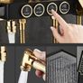 Luxury Black & Golden Square Shower Head Set - Wall-Mounted, Full Copper with Extended Pole, 4 Adjustable Settings for Ultimate Bathing Experience , brand new Image 6