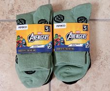 Marvel Avengers 2x 3 Pairs Mens Ankle Socks Size 9-11 / EU 43-46 Green/Black NEW