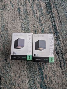 Lucide Zora Outdoor LED Wall Lights Pair Black