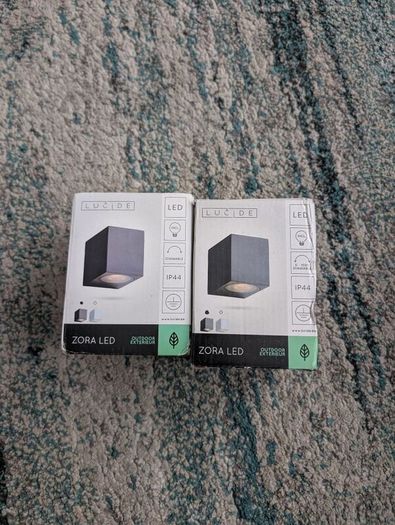 Lucide Zora Outdoor LED Wall Lights Pair Black