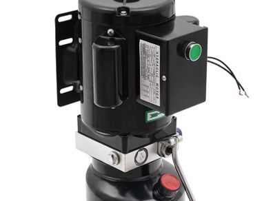 Hydraulic Pump AC 220V Single-Acting 1.7 GPM Flow Rate 3200 PSI Max Relief Pressure for Dump Trailer Car Lifting