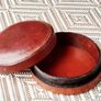 Vintage Italian Leather Jewellery Trinket Box With Lid Image 5