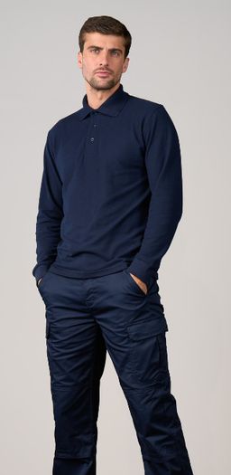 Long Sleeve Polo Shirts Black Various Sizes