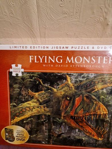 Brand New David Attenborough's Flying Monsters Jigsaw and DVD 1000 Piece Puzzle Dinosaurs