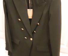 ladies green jacket with brass buttons