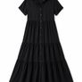 NEW black dress features a tiered skirt and short sleeves Image 2