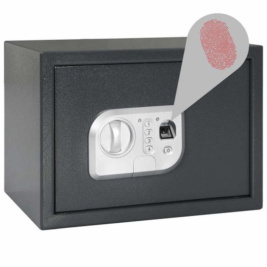 Digital Safe with Fingerprint Dark Grey 35x25x25 cm