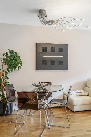 2 matching Black white & silver wall art canvas - Rachel McCann Or Collection