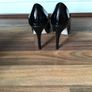 Miss KG Black Patent High Heel Peep Toe with Bow Size 36 Image 3