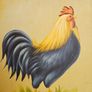 Pair of Vintage French Rooster Wood Panel Paintings - Signed Et. Latour Image 10