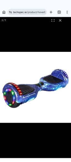 6.5 inch Blue Galaxy Hoverboard with Bluetooth, 4 LED Lights & Carry Bag