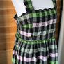 Midi Dress Oliver Bonas Black & Green Checked Scalloped Strappy Maxi dress size 12 brand new Image 2