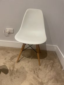 White DSW style dining chairs
