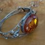 Genuine Baltic Amber sterling silver bracelet cuff. Image 3
