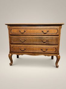 French Vintage Stained Oak Chest of Drawers