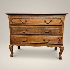 French Vintage Stained Oak Chest of Drawers