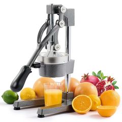 Brand New Professional Citrus Press Manual Metal Juice Extractor - Silver