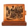 Genuine Leather Wallet for Men Vintage Paris Market Bifold Wallet Antique European Art Wallet Image 2