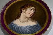 Antique KPM Berlin Hand-Painted Cabinet Plate. Portrait of a Baroque Beauty, 19th Century