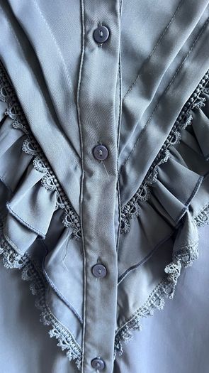 Women's Golden Line blue blouse, size L (worn by size 12 UK, EU 38)