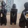 Set of 6 Vintage African Hand-Carved "Thinker" Figurines An excellent matching collection of vintage African "Thinking Man" sculptures. Each individual piece is uniquely hand-carved out of a single block of dark hardwood with a lovely smooth, polished fin Image 3