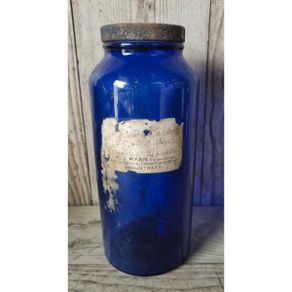 Medicine Jar Blue Glass P.J. Ryan Mountrath KAS957