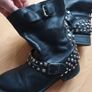 River Island leather studded biker boots Image 3