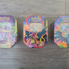 Pokemon Cards 3 x Tin Bundle Charizard (Sealed)