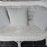 White wicker conservatory set - sofa, two chairs and table Image 5