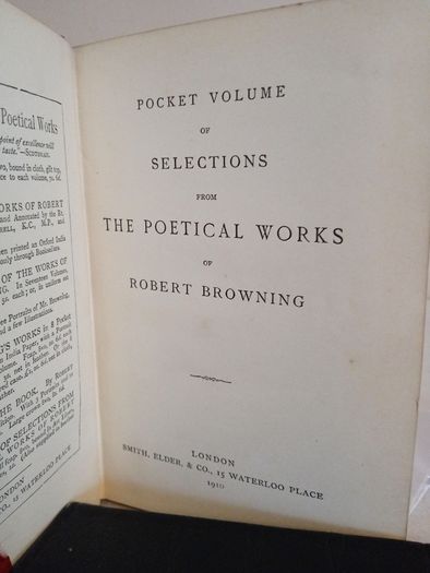 Pocket Volume of Selections from The Poetical Works of Robert Browning (HQ16)