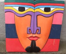 large wooden mask wall hanging free postage