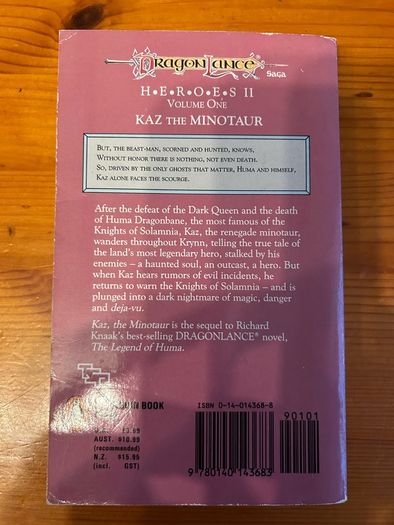 Fantasy book:'Dragonlance. Kaz The Mintotaur'