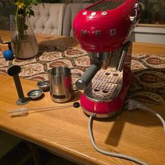 Smeg 50s Retro Espresso Coffee Machine Red ECF01 Like New