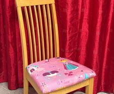 Solid Wooden Dining Chair with Newly Covered Seat