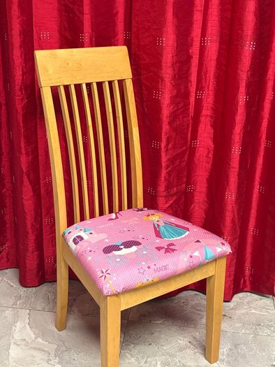 Solid Wooden Dining Chair with Newly Covered Seat