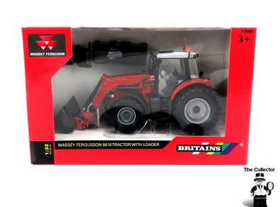 BRITAINS Massey Ferguson 6616 Tractor + Loader 1:32 Brand New Sealed Authentic 1:32 scale model replica.Constructed from die cast metal and plastic.Compatible with most 1:32 scale Britains models.Suitable for indoor and outdoor play.
