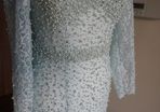 Debs dress - Embellished pearl & diamond cocktail evening maxi dress w train size 10/12 Mint Green