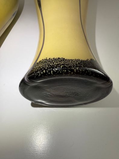 Pair of Caithness Glass (Ebony and Sand) Art Glass Vases with Original Labels