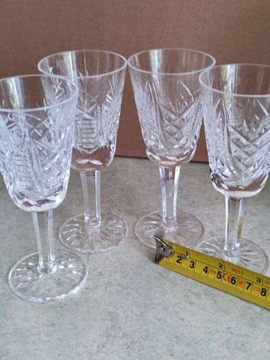 SET OF 4 Irish Waterford Crystal Cut Glass Sherry Glasses Pattern Clare