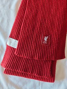 Liverpool FC Official Scarf - LFC Red Ribbed Knit - Liverbird Patch - Official Product