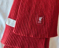 Liverpool FC Official Scarf - LFC Red Ribbed Knit - Liverbird Patch - Official Product