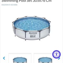 As new! Bestway 92829 Steel Pro Max Swimming Pool 305x76 Cm