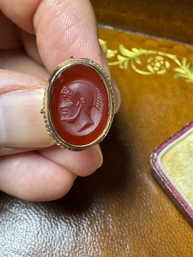 10k Gold Carnelian Set Watch Fob/Pendant