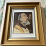 Framed Vintage Oil Portrait of Saint Padre Pio Signed F. Feld '80 Image 5