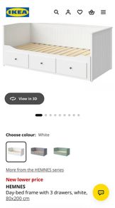 IKEA HEMNES Day-bed frame with 3 drawers (2 mattresses included)
