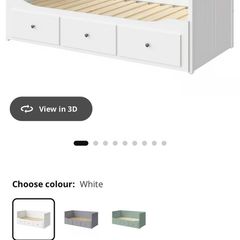 IKEA HEMNES Day-bed frame with 3 drawers (2 mattresses included)