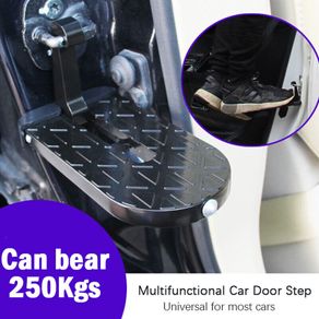 Foldable Car Roof Rack Step Car Door Step Universal Latch Hook Auxiliary Walking Car Foot Pedal Aluminium Alloy Safety Hammer