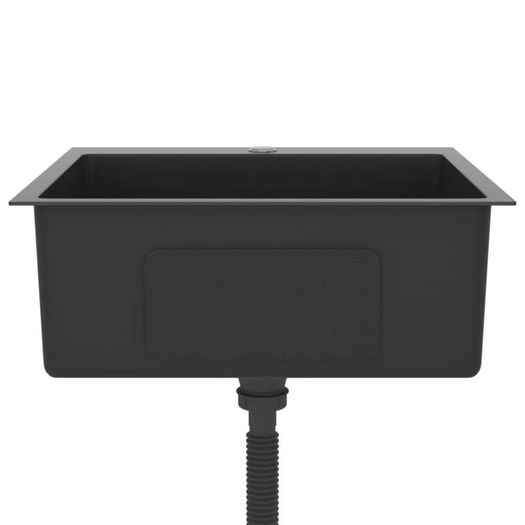 Handmade Kitchen Sink with Faucet Hole Black Stainless Steel