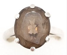925 Sterling Silver Smoky Quartz Ring - Vintage